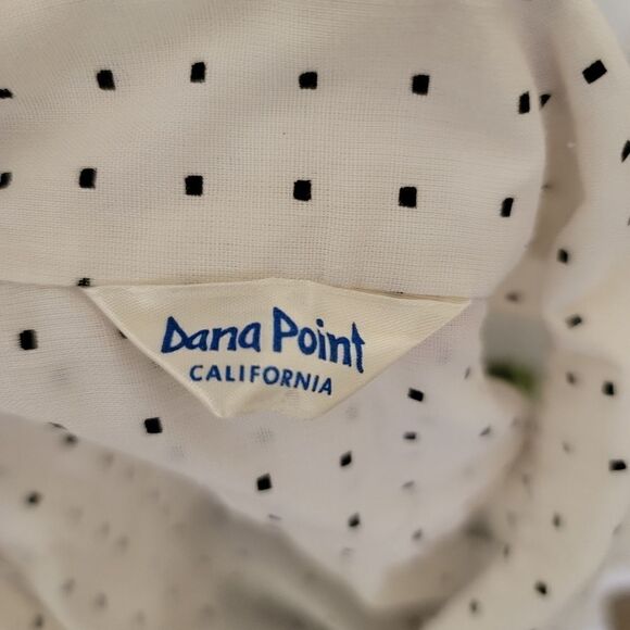 Dana point vintage retro polka dot sleepwear pajama top collared button up   sho - Picture 5 of 5